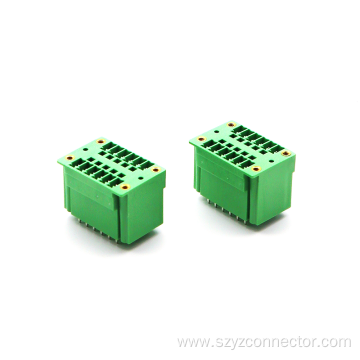 Plug in male socket bent foot terminal